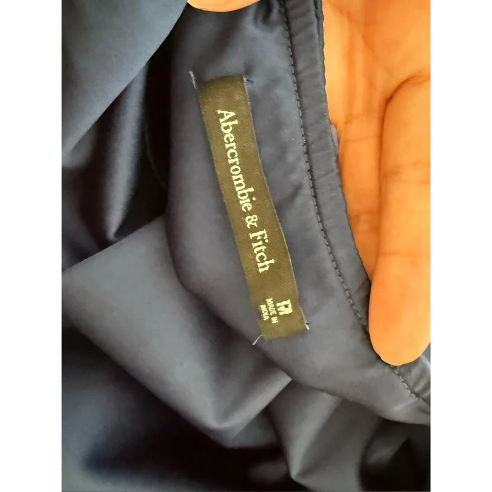 Abercrombie & Fitch Split Knot Draped Skirt Maxi Satin Dress in Navy M NWOT
